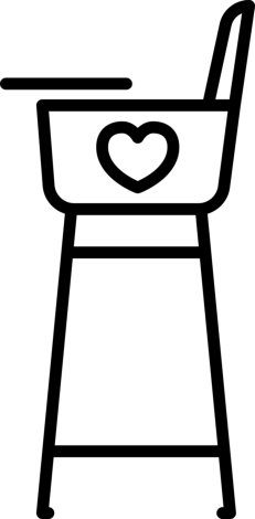 Baby Chair With Heart Outline Svg File, Free Vectors File